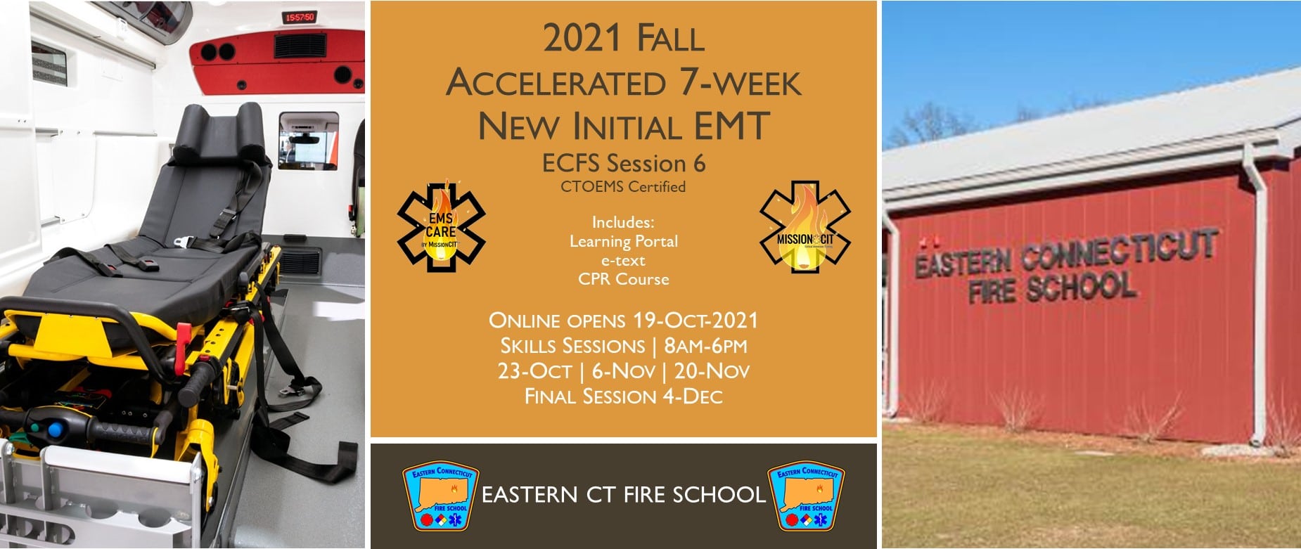 2021 Fall EMT Initial Course | ECFS Session 6 | 7 week | emt course near me | emt class ct | emt courses in ct | ctoems course