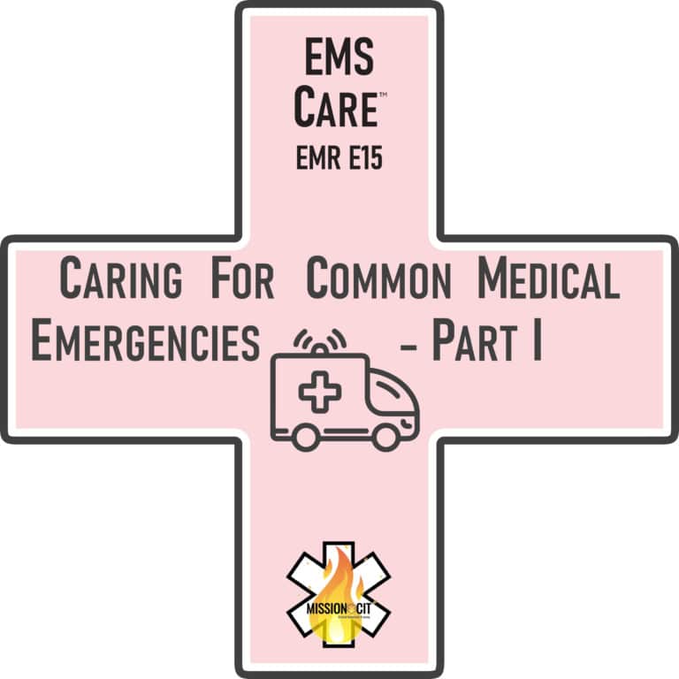 EMR Initial | EMS Care Ch EMR- E15 | Caring for Common Medical Emergencies – Part I